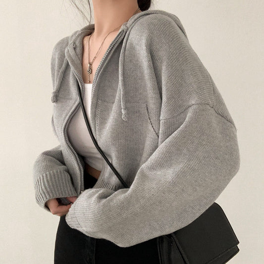 Women's Hooded String Sweater