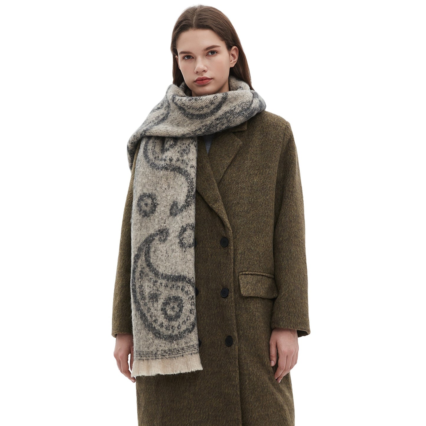 Women's Neck Warmer Paisley Jacquard Scarf