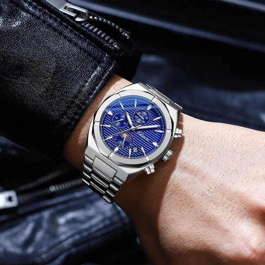 Men's Moon Phase Calendar Chronograph Watch