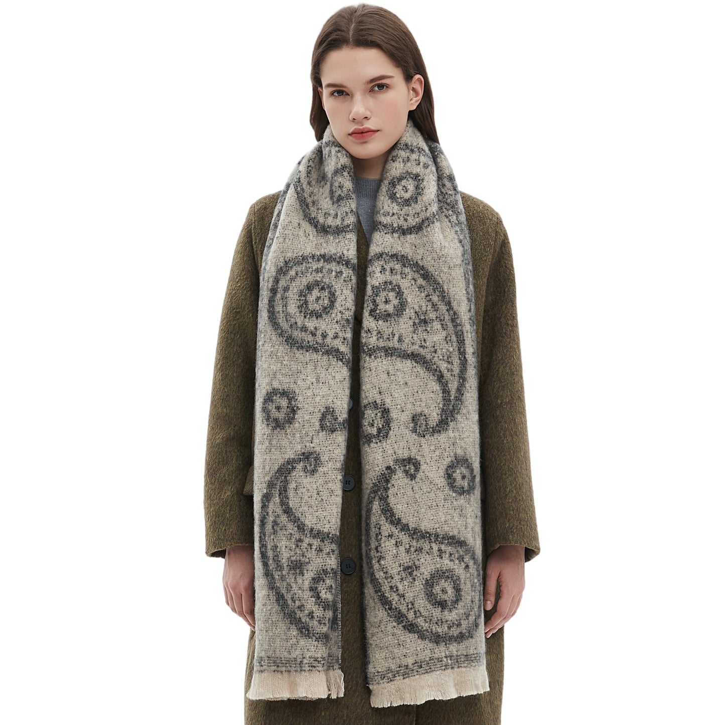 Women's Neck Warmer Paisley Jacquard Scarf