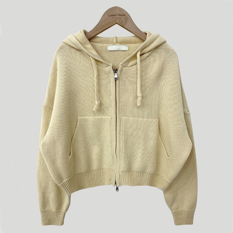 Women's Hooded String Sweater