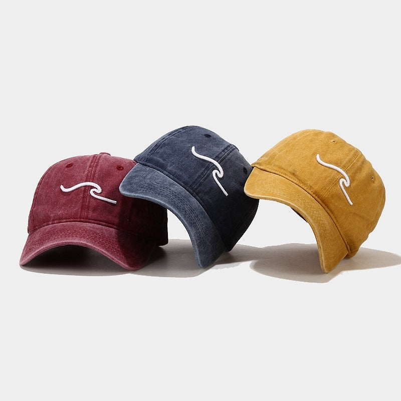 Unisex Washed Three-dimensional Wave Cap