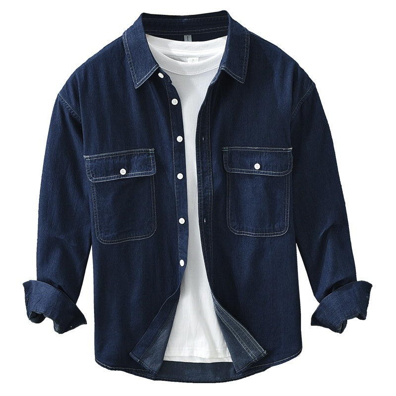 Men's Artistic Denim Long Sleeve Top