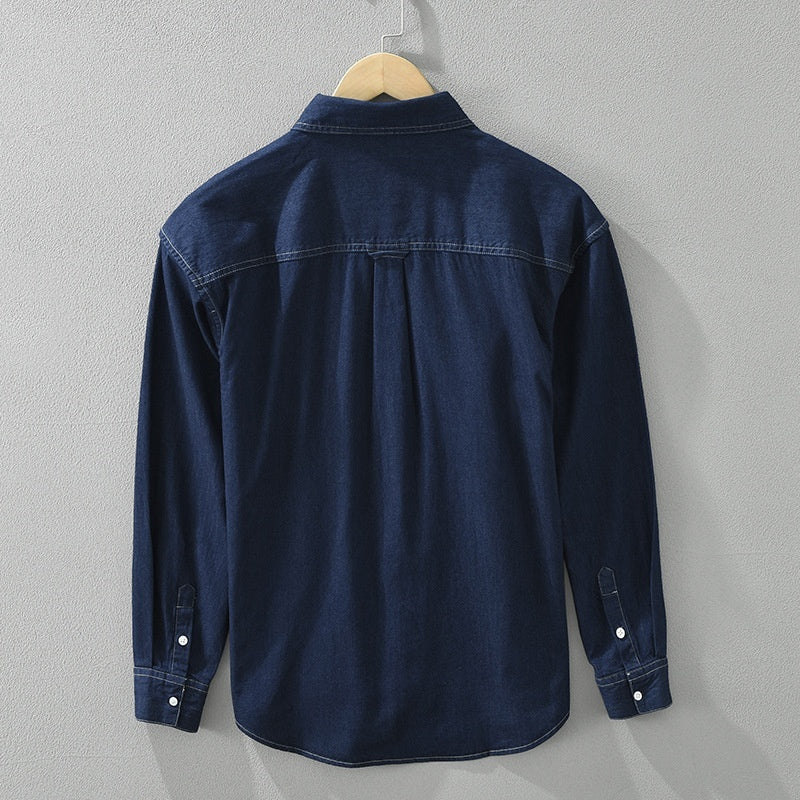 Men's Artistic Denim Long Sleeve Top