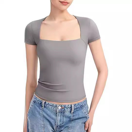 Women's Summer Pullover Outer Wear Slim T-shirt