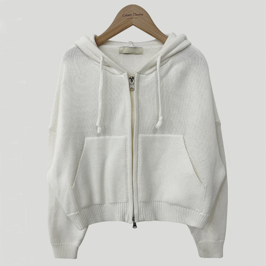 Women's Hooded String Sweater