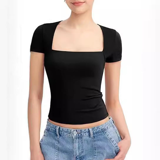 Women's Summer Pullover Outer Wear Slim T-shirt