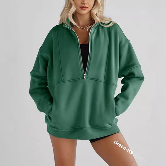 Women's Zipper Pocket Casual Sweater