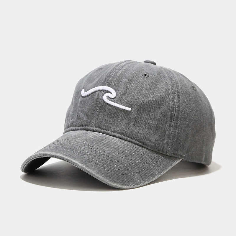 Unisex Washed Three-dimensional Wave Cap