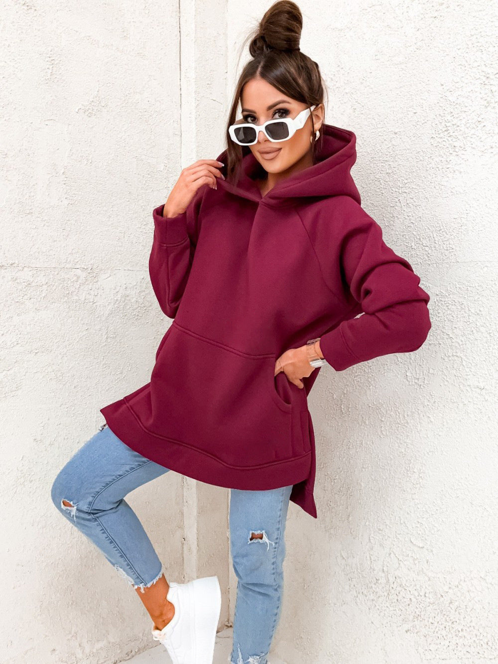 Women's Solid Colour Hoodie