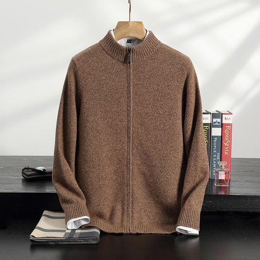 Men's Cashmere Knitted Stand Collar Coat Autumn And Winter