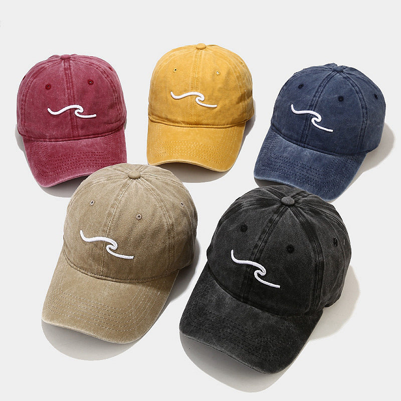 Unisex Washed Three-dimensional Wave Cap