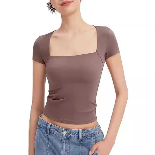 Women's Summer Pullover Outer Wear Slim T-shirt